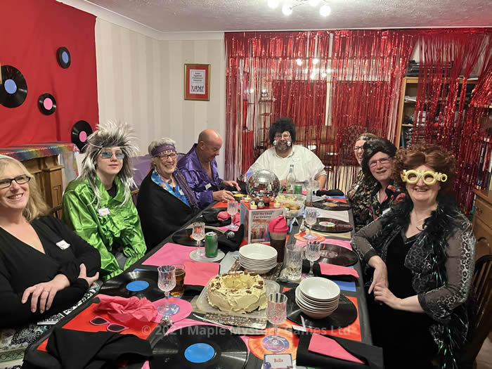 70s murder mystery party - dinner table
