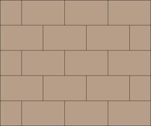 Layout of bricks on cardboard