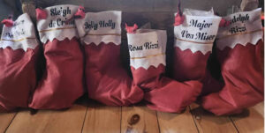 Christmas stockings with each player's name on