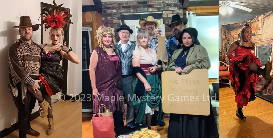 Costumes worn to our Murder in the Wild West parties