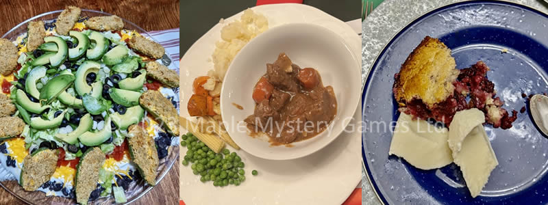Cowboy wagon wheel dip, chuckwagon stew, blackberry cobbler and icecream