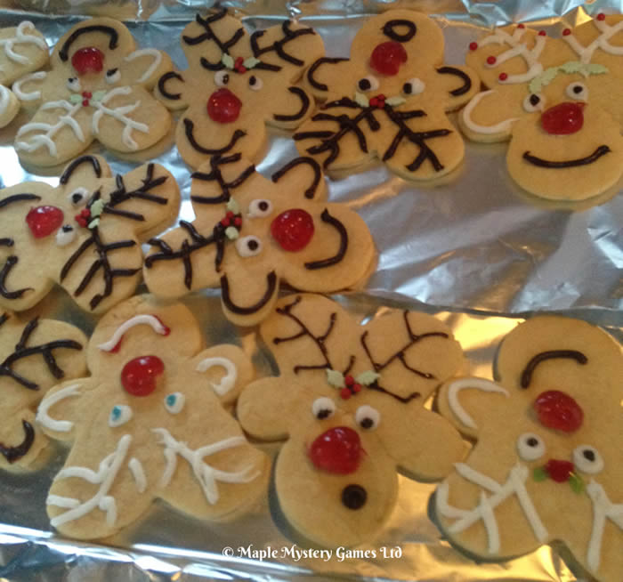 Decorated reindeer cookies