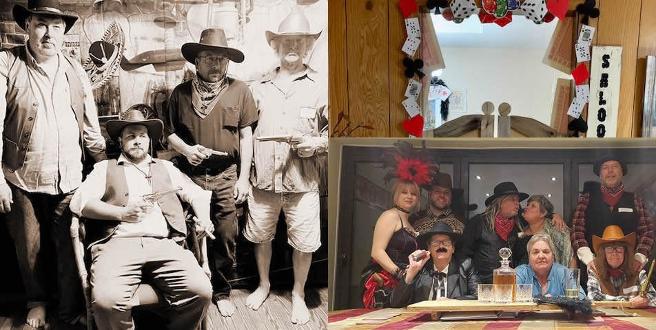 Photo collage of old west featured parties