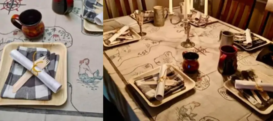 Hand-drawn treasure map tablecloth