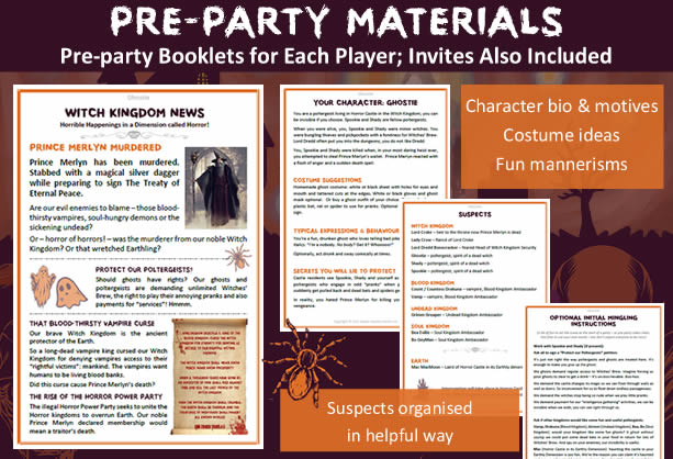Example of a character's Pre-party Booklet for Murder at Horror Castle