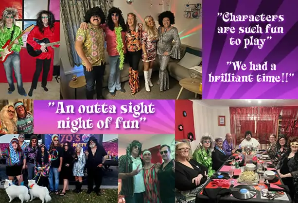 Murder at the 70s Disco party - photos and review snippets