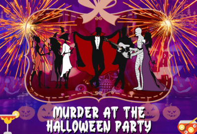 'Murder at the Halloween Party' - cover image.