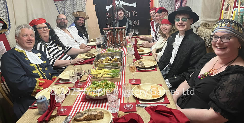 Dinner table for our pirate party