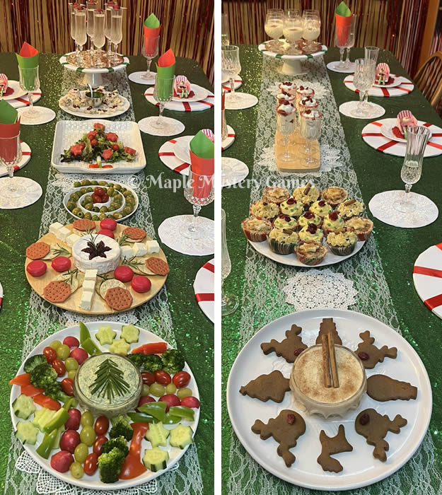 North Pole party buffet food