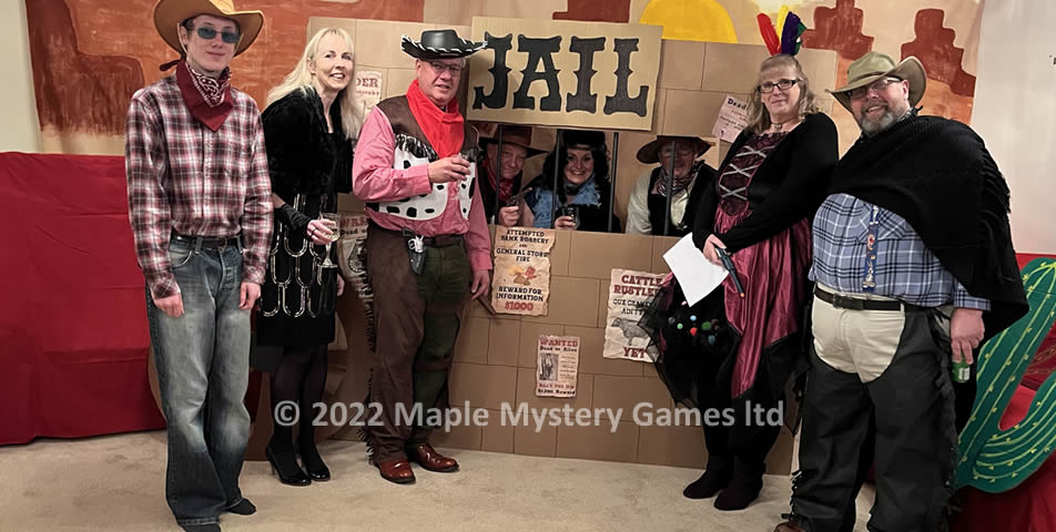 Old West jail serves as backdrop for group party photo