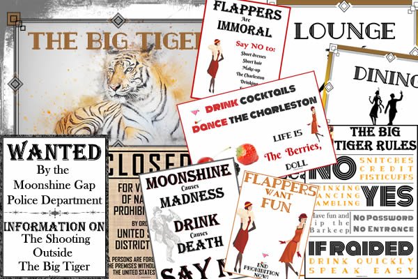 Some printables for Murder in a 1920s Speakeasy