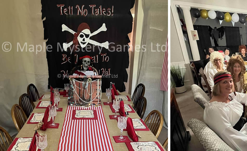 Skull and crossbones flag is a dramatic table backdrop
