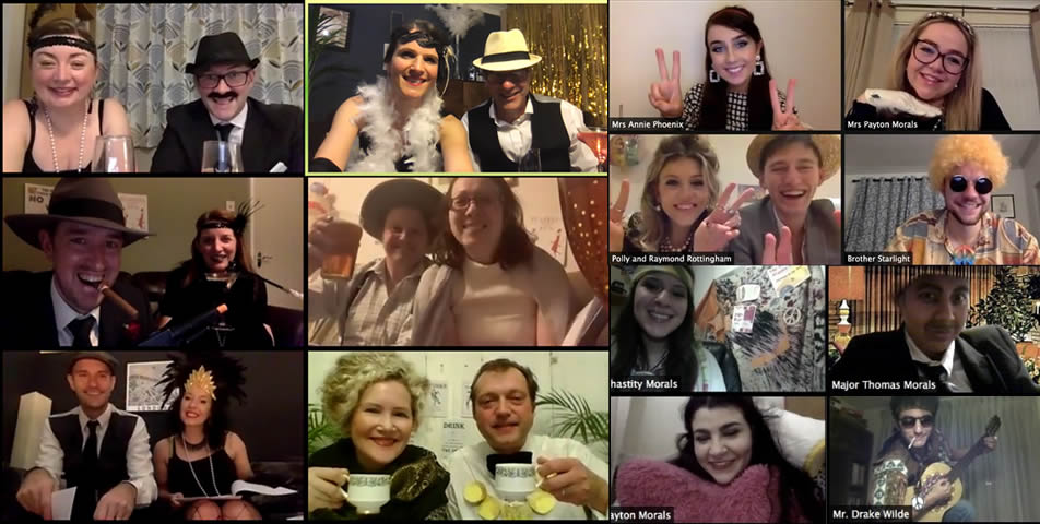 Some customer photos of virtual murder mystery parties