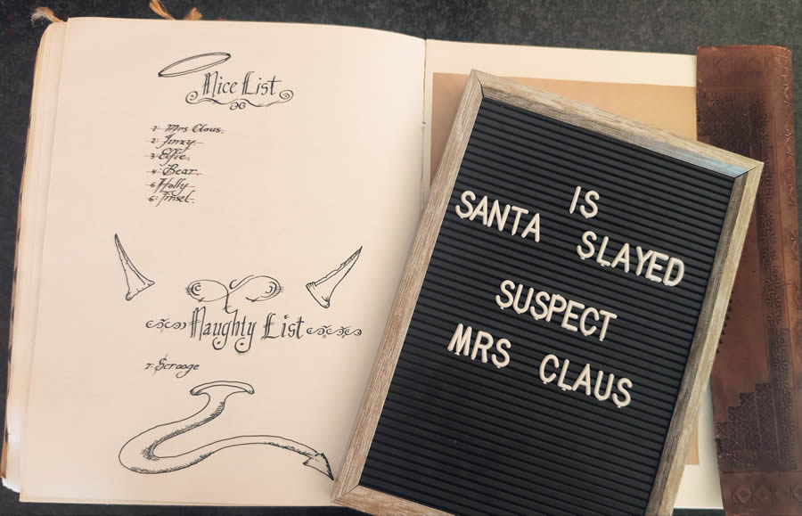 Naughty and Nice Lists in a Spell Book