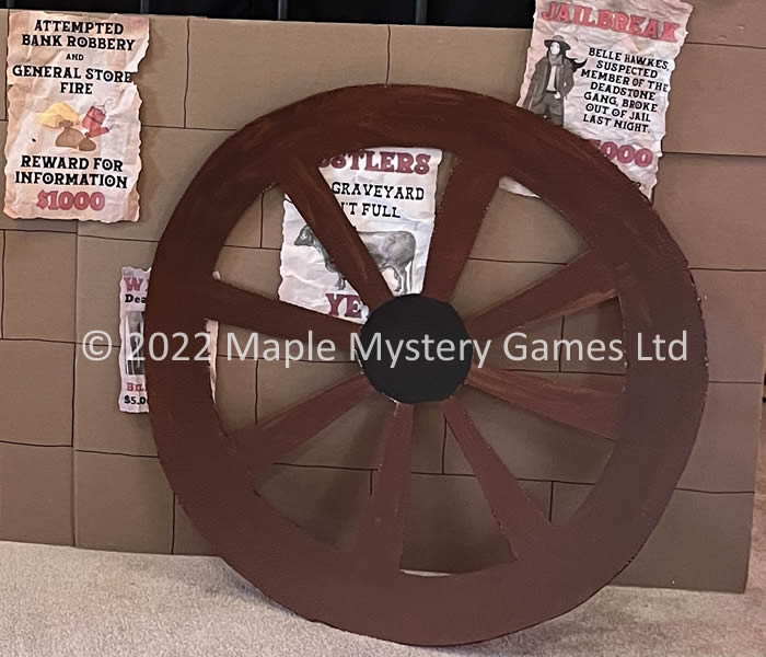 Wagon wheel made out of cardboard