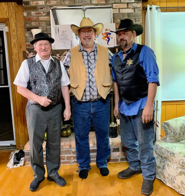 Gentlemen (Hank, Sheriff and Will) in the Western game