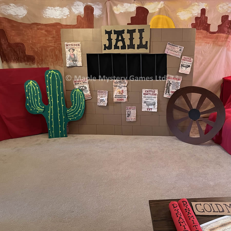 Our wild west jail and backdrop
