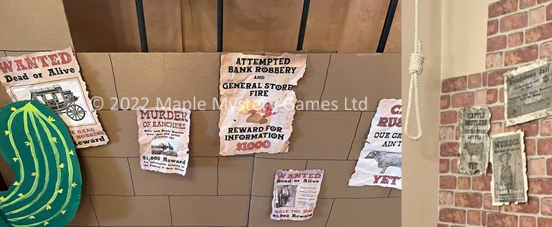 Wild West wanted posters stuck on jail walls